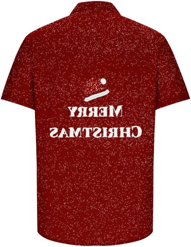 Vista 4 de Divertida camiseta de impresión navideña para hombre, cuello vuelto, manga larga, linda camiseta de manga corta holgada