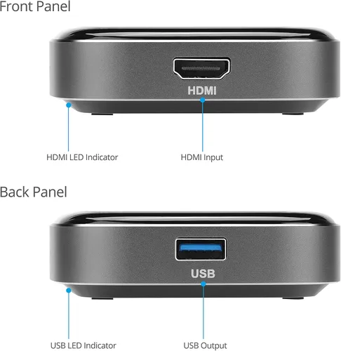 Vista 4 de gofanco Dispositivo de captura de video HDMI USB 3.0: captura, transmite, comparte juegos, captura de juegos, hasta 4K @30Hz y 1080p @120Hz, baja