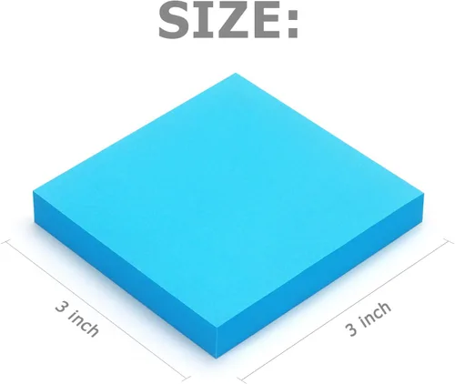 Vista 2 de Notas adhesivas emergentes de 3 x 3 pulgadas, colores brillantes, 6 blocs por paquete, 100 hojas/bloc, total de 600 hojas 6 almohadillas