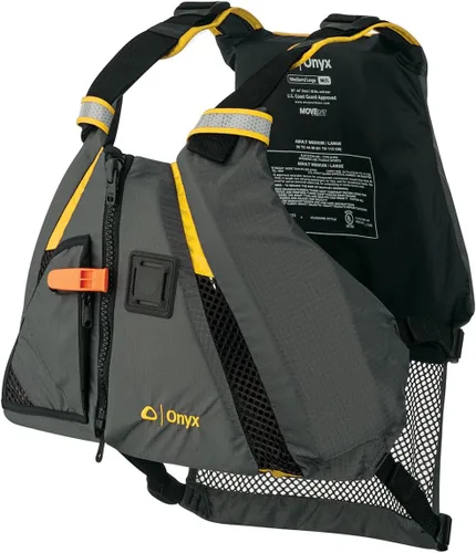 Vista 6 de Onyx Chaleco de remo dinámico MoveVent aprobado por la Guardia Costera y Transporte de Estados Unidos para adultos para kayak, piragüismo, surf