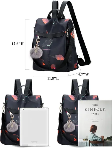 Vista 8 de Mochila para mujer, impermeable, antirrobo, bolsa de viaje, estiloA , L, Mochila