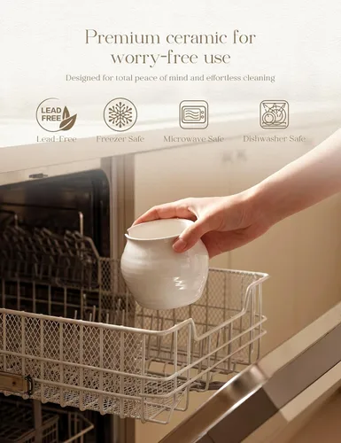 Vista 7 de Azucarero AISBUGUR con tapa y cuchara, cerámica Contenedor de azúcar de 10 onzas, tarro de azúcar para encimera de cocina, decoración de barra