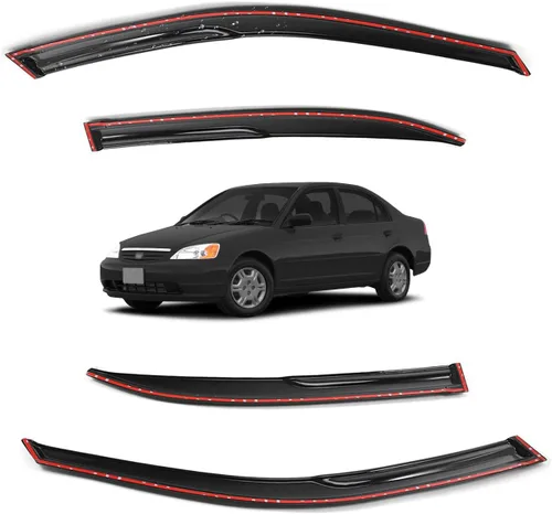 Vista 153 de Viseras para ventanas para Mazda 3 Sedán 4 puertas 2004 2005 2006 2007 2008 2009 estilo JDM Mugen, deflector de viento, protector solar y de lluvia