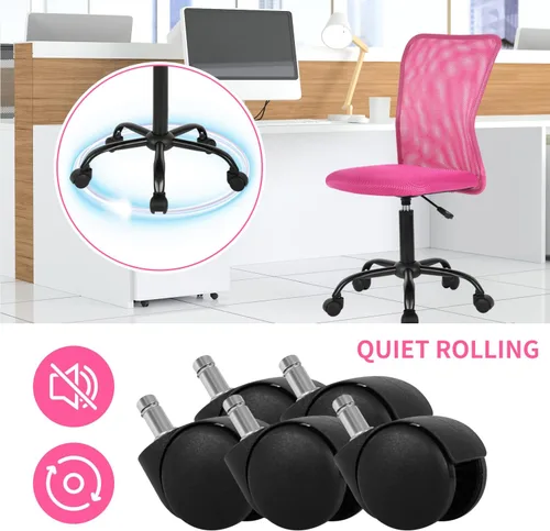 Vista 3 de Silla de oficina en casa sin brazos Silla de escritorio pequeña Silla de malla con respaldo medio Silla de computadora básica Silla de computadora