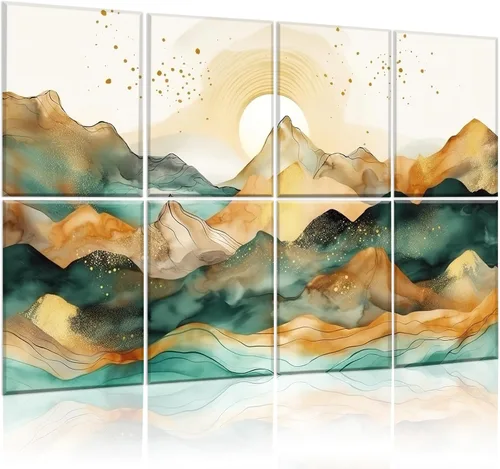 Vista 15 de KIOSSUT Paquete de 8 paneles acústicos artísticos, paneles de pared insonorizados, paneles decorativos de amortiguación de sonido, paneles