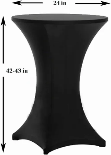 Vista 3 de Tina's Fundas de mesa de cóctel negras, manteles altos de 24 x 43 pulgadas Negro