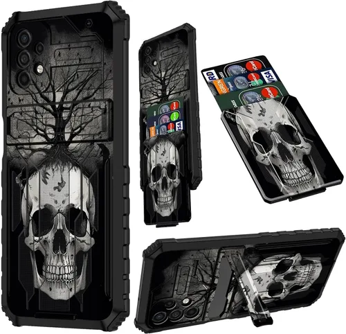 Vista 103 de Funda para Samsung A13 5G, Galaxy A13 5G con tarjetero desmontable atril resistente a prueba de golpes funda protectora para Samsung Galaxy A13 Gato