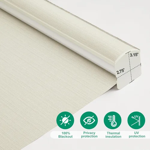 Vista 5 de Tonature Persianas Enrollables sin Cordón 100% Opacas para Ventana, Cortinas Enrollables con Tela Texturizada, Protección UV, Persianas