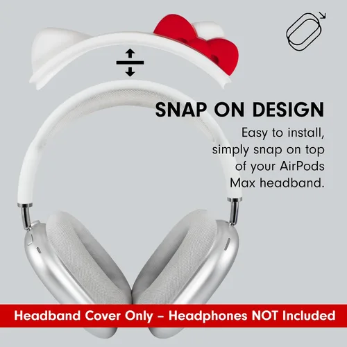 Vista 4 de Sonix x Sanrio - Funda de diadema de Hello Kitty para AirPods Max, accesorio protector de silicona con orejas de gato para auriculares Compatible