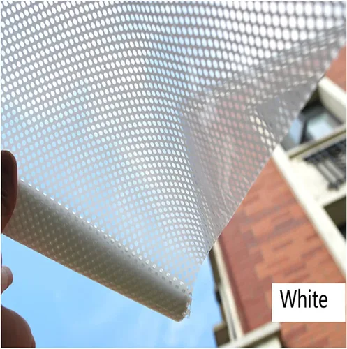 Vista 9 de ECYC Película autoadhesiva para ventana, calcomanías de malla transparente, calcomanías de privacidad para ventana, decoración de puerta de vidrio