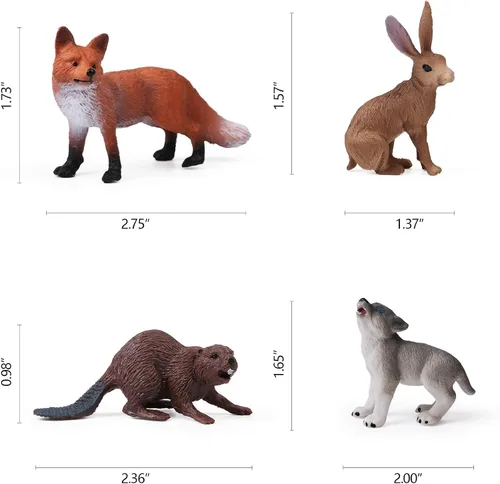 Vista 4 de 16 piezas de figuras de animales del bosque para bebés, figuras de criaturas del bosque, juguetes en miniatura, adornos para pasteles y cupcakes