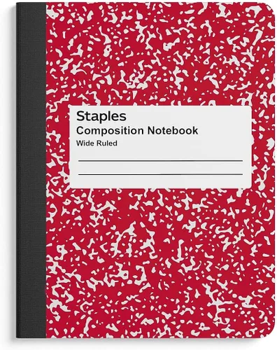 Vista 5 de Staples 674330 Cuaderno de composición 9.75 pulgadas x 7.5 pulgadas de ancho con rayas 100 Sh. mármol negro