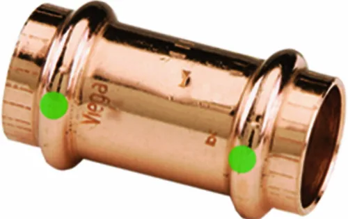 Vista 3 de Viega 78047 ProPress Acoplamiento de cobre sin plomo con tope 1/2 pulgada P x P, paquete de 10