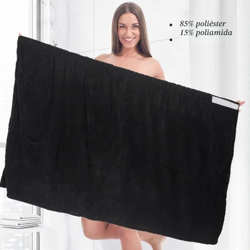Vista 4 de Tigeen Spa Robe for Women Waffle Spa Wraps Negro