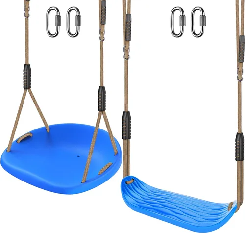 Vista 13 de SELEWARE Juego de soportes de columpio de alta resistencia, kit de accesorios de columpio con marco A, 1 soporte medio y 2 soportes de base