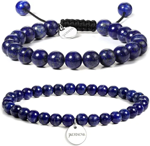Vista 12 de JADENOVA - Brazalete de piedras de yoga para parejas Amatista
