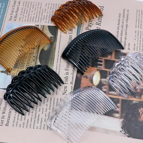 Vista 5 de Juego de 18 peines para el cabello torcido para niñas y mujeres, pinzas de plástico para el cabello con 9/11/25 dientes para múltiples peinados