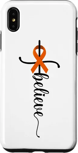 Vista 7 de iPhone 12 mini Believe Faith Survivor Warrior Orange Ribbon Estuche para cáncer de riñón