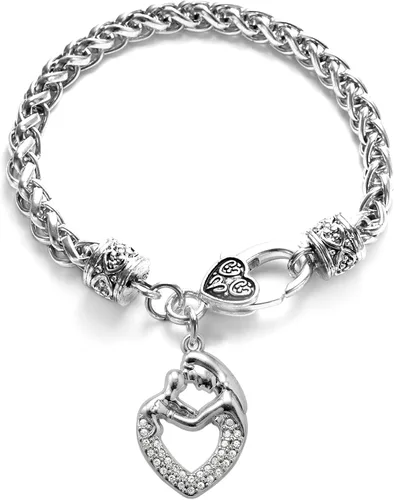 Vista 20 de Inspired Silver - Pulsera de plata con dije personalizado y circonitas cúbicas.
