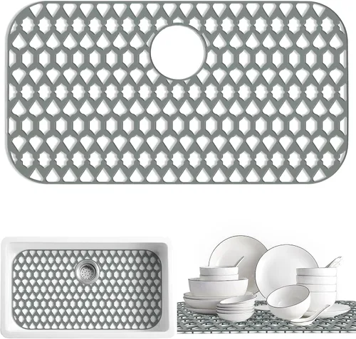 Vista 17 de SAMSIER Alfombrillas protectoras de silicona para fregadero