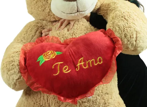 Vista 3 de Big Plush Te Amo - Oso de peluche gigante de 5 pies suave romántico con forma de corazón para mostrar amor