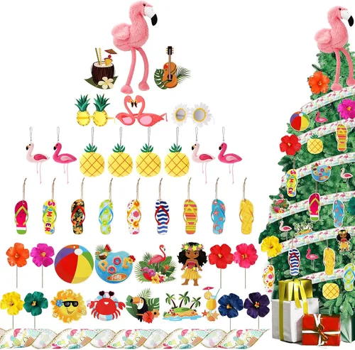 Vista 9 de 43 adornos patrióticos para árbol del 4 de julio, Día de la Independencia, adornos para árbol de Navidad, decoración de lazo rojo, blanco y azul