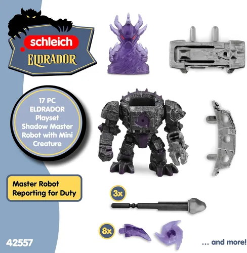 Vista 6 de Schleich Shadow Master Robot, para niños de 7 años en adelante ELDRADOR Juego con función de disparo, torso giratorio y cubierta secreta, idea