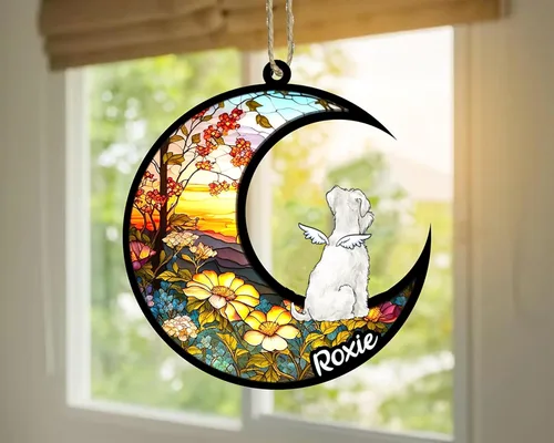 Vista 82 de LOVELYPOD Adorno de Navidad personalizado para perro Basset Hound (marrón) Basset Hound (marrón) adorno para atrapasoles de perro, razas de perros