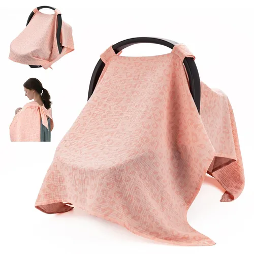 Vista 16 de Fundas de asiento de automóvil 100% muselina de algodón para bebés, funda universal para asiento de automóvil de bebé, cubierta de asiento