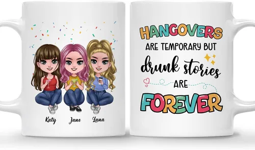 Vista 19 de Gossby Taza de café personalizada de la amistad, regalo personalizado Besites para mujeres con diseño de muñeca, nombre, cita – cumpleaños, Navidad