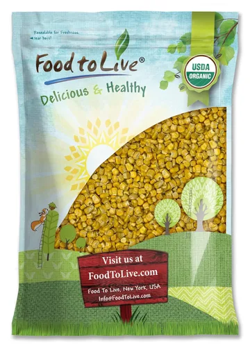 Vista 5 de Food to Live Maíz orgánico súper dulce, liofilizado, 1 libra, granos enteros, sin OMG, kosher, aperitivo saludable, a granel, cultivado