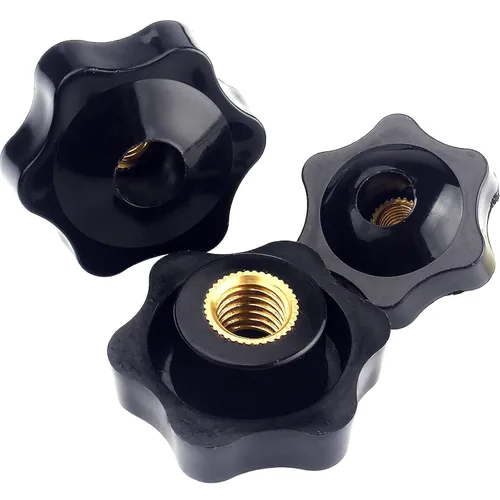 Vista 5 de Lkelyonewy - Tuercas de sujeción moleteadas en forma de estrella métricas M8 de plástico negro, pomos roscados, pomo para cortadora de césped, kit
