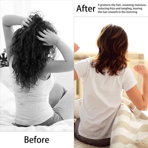 Vista 4 de Capó de satén de seda capó capó para dormir capó de satén para cabello natural capo para mujeres capó de seda para cabello natural (champán)