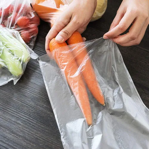 Vista 4 de 3 rollos de bolsas de plástico desechables para almacenamiento de alimentos - 3 tamaños - 240 bolsas