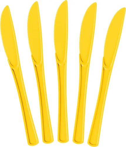 Vista 13 de Exquisite Cuchillos de plástico negro, 50 piezas, cuchillos negros, utensilios desechables, juego de cubiertos de plástico resistente