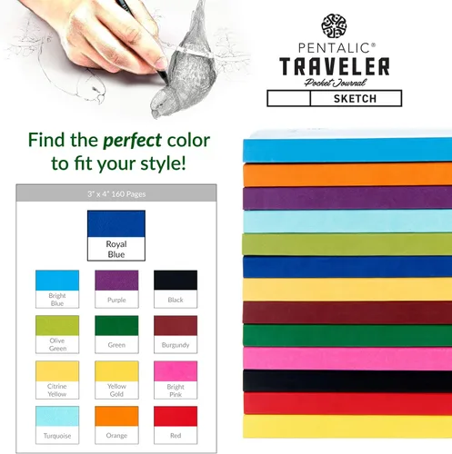 Vista 7 de Cuaderno de bocetos Travelers Dot Grid Pentalic Art, libre de ácidos