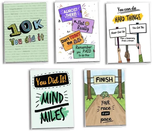 Vista 10 de Tarjetas de felicitación 5K Runner 3.1 millas Paquete de 5 carreras