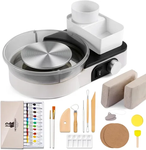 Vista 7 de Catcrafter Rueda de cerámica para niños - Mini kit de cerámica para adultos Azul