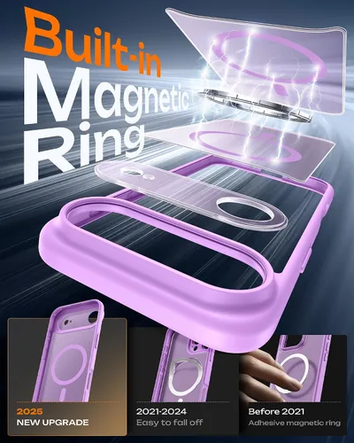 Vista 464 de TOCOL Funda para iPhone 11, compatible con Magsafe, protección completa de cámara, imanes integrados, protección contra caídas, funda translúcida