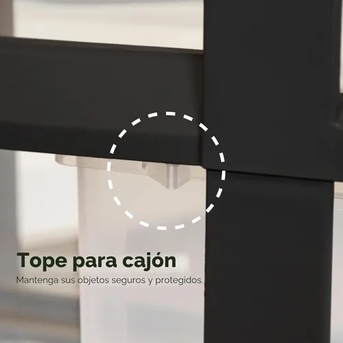 Vista 5 de IRIS USA 3-Drawer Rolling Storage Cart, Black/Pearl Negro/Perla