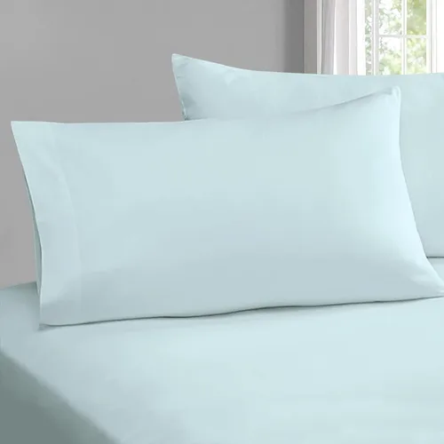Vista 66 de Juego de 2 fundas de almohada de 100 % algodón puro, tamaño King, color plateado, lujosas fundas de almohada de algodón de fibra larga de 400 hilos
