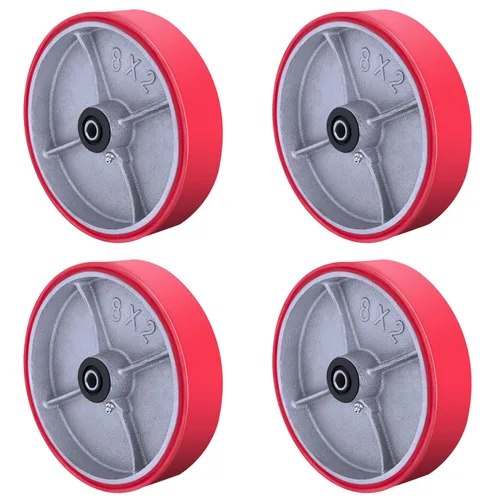 Vista 9 de Ruedas giratorias de 4 pulgadas - Ruedas giratorias resistentes, Rueda giratoria de poliuretano - Juego de 4 con capacidad resistente de 3000 LB