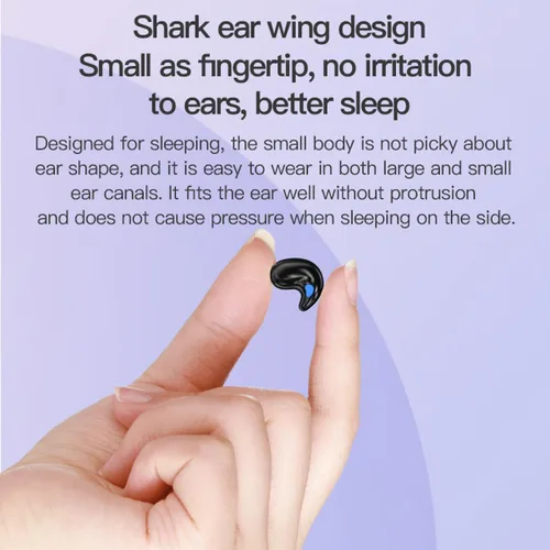 Vista 6 de Auriculares para dormir con control remoto, invisibles, pequeños, pequeños, ocultos, deportivos, diseño portátil, video, desplazamiento, página