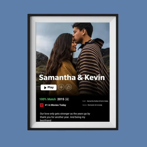 Vista 5 de Póster de película personalizado hecho a partir de tus fotos, regalo de San Valentín, aniversario, Navidad, póster de película personalizado, póster