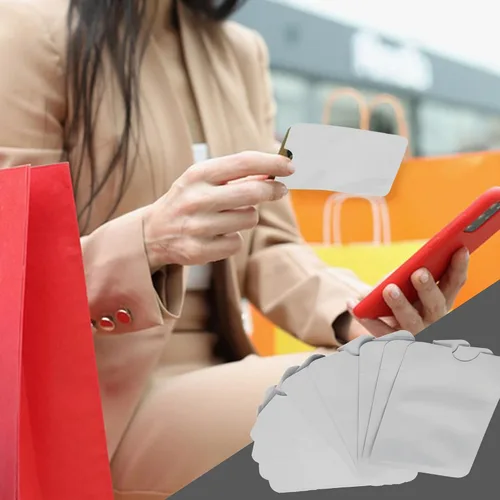 Vista 6 de RDEXP Funda de bloqueo RFID, protector seguro para tarjetas de crédito, material de papel de aluminio para hombres y mujeres, paquete de 10 (tipo 1)