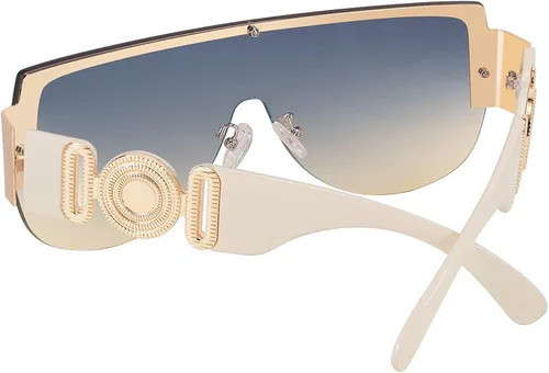Vista 2 de FEISEDY Gafas de sol de gran tamaño para mujer, diseño de moda, elegante, protección UV400, B2748, 72mm