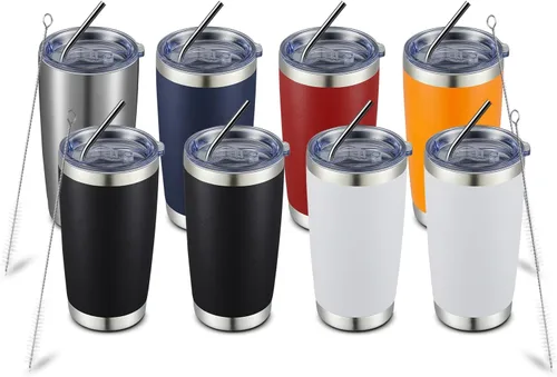 Vista 28 de COMOOO Vaso Térmico de 20 onzas al por Mayor con Aislamiento al Vacío de Doble Pared, Taza de Viaje de Acero Inoxidable con Tapa y Pajita