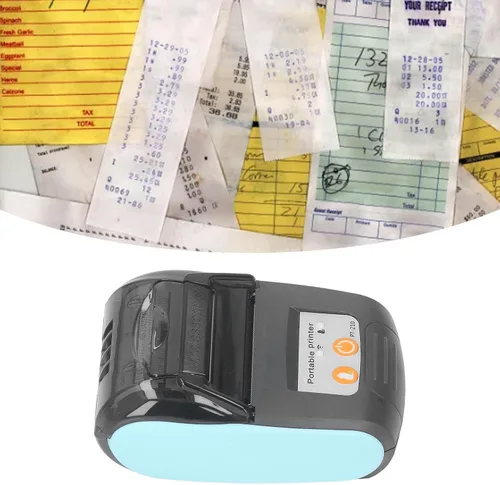 Vista 4 de Pomya Mini impresora de bolsillo, impresora térmica Bluetooth de recibos para iOS Android y 2.283 in portátil pequeña impresora de billetes POS
