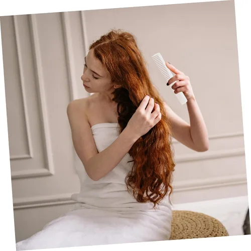 Vista 9 de SOLUSTRE Peine de dientes finos y dientes anchos, peine profesional para corte de pelo, peine de corte de peluquería especial antiestático peine