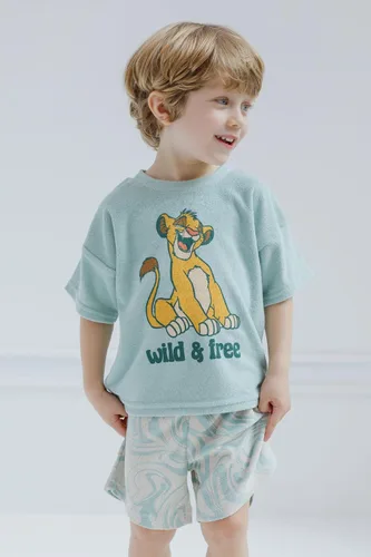 Vista 2 de Disney Conjunto de camiseta y pantalones cortos de Mickey Mouse Cars de Rey León, tallas para niños pequeños a niños grandes (2T - 10-12)